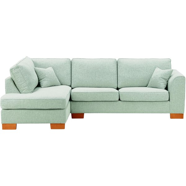 Avos Left Hand Corner Sofa Bed, celadon, Leg colour: aveo