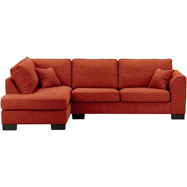 Avos Left Hand Corner Sofa Bed, burnt orange, Leg colour: black
