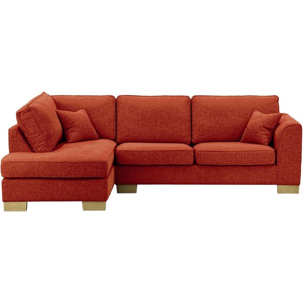 Avos Large Left Hand Corner Sofa, burnt orange, Leg colour: wax black