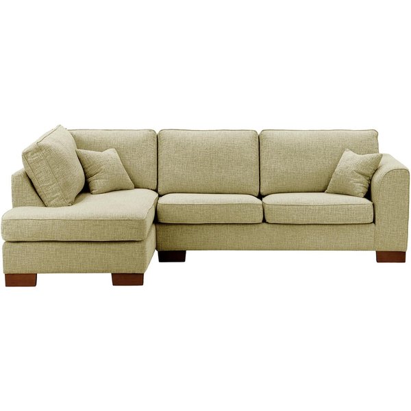Avos Left Hand Corner Sofa Bed, taupe, Leg colour: dark oak