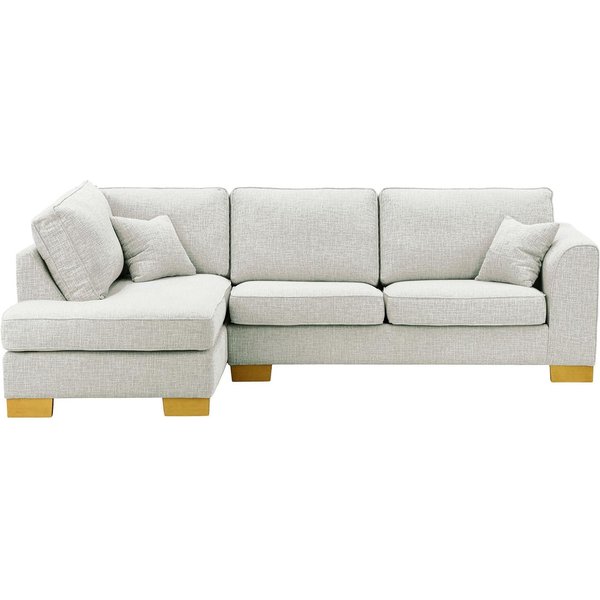 Avos Left Hand Corner Sofa Bed, chalk, Leg colour: like oak