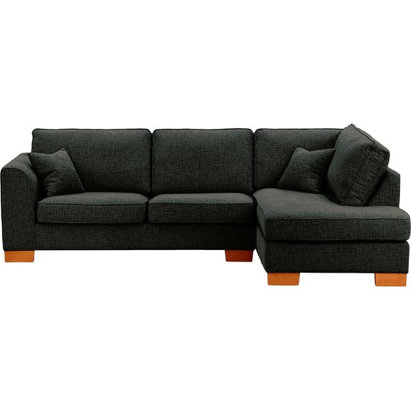 Avos Right Hand Corner Sofa Bed, charcoal, Leg colour: aveo