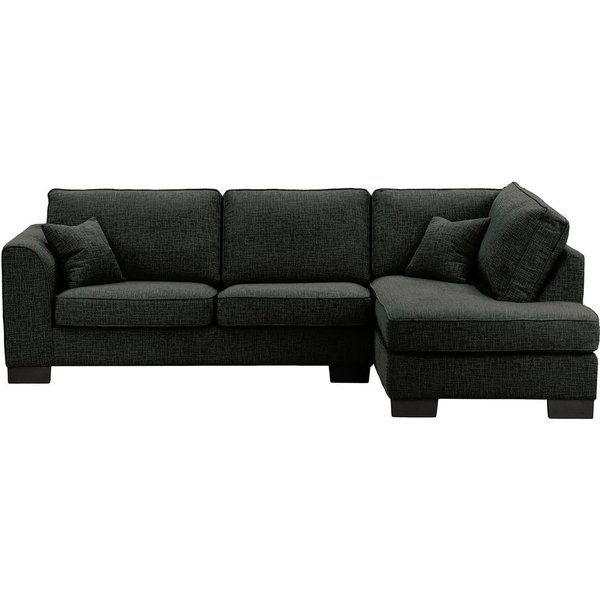 Avos Large Right Hand Corner Sofa, charcoal, Leg colour: black