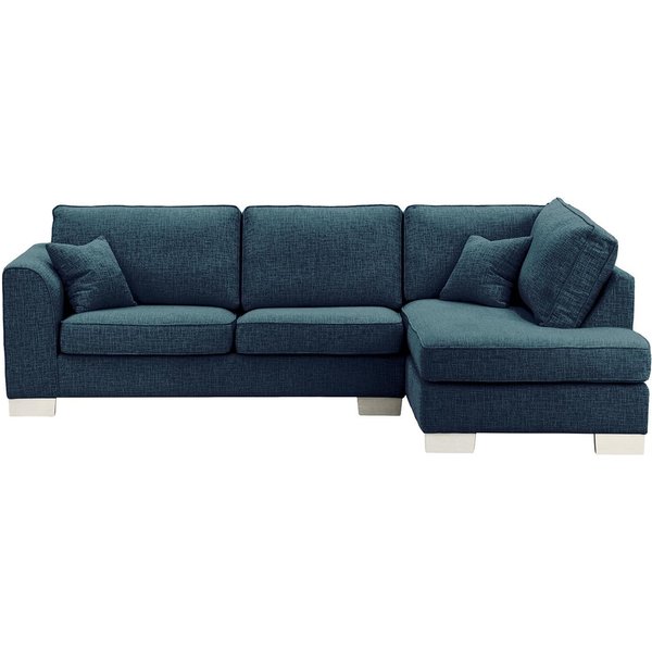 Avos Large Right Hand Corner Sofa, teal, Leg colour: white