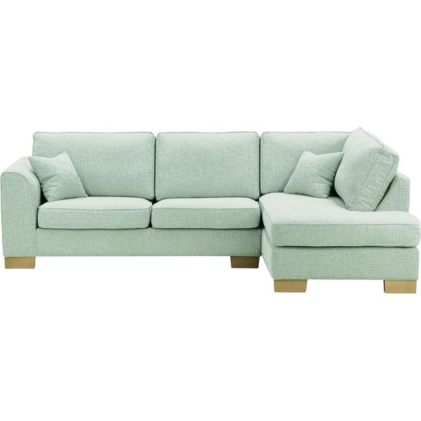 Avos Right Hand Corner Sofa Bed, celadon, Leg colour: wax black