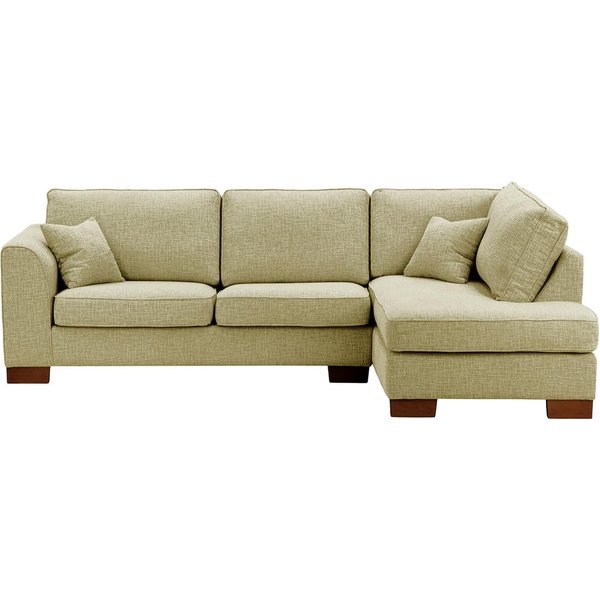 Avos Right Hand Corner Sofa Bed, taupe, Leg colour: dark oak