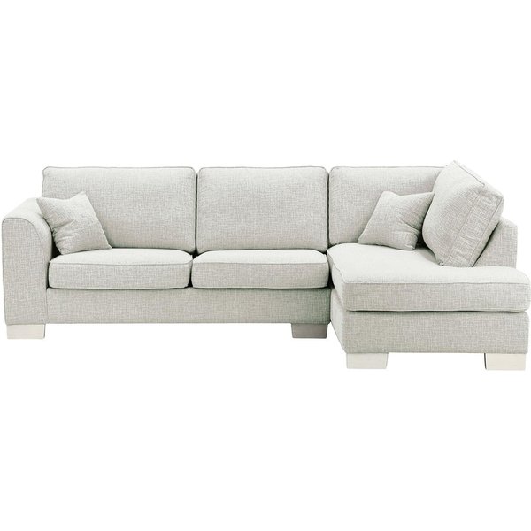 Avos Large Right Hand Corner Sofa, chalk, Leg colour: white