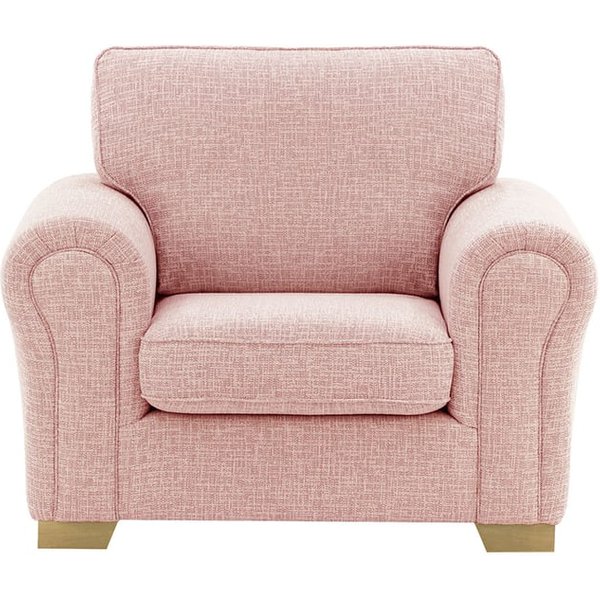 Bonna Armchair, blush pink, Leg colour: wax black