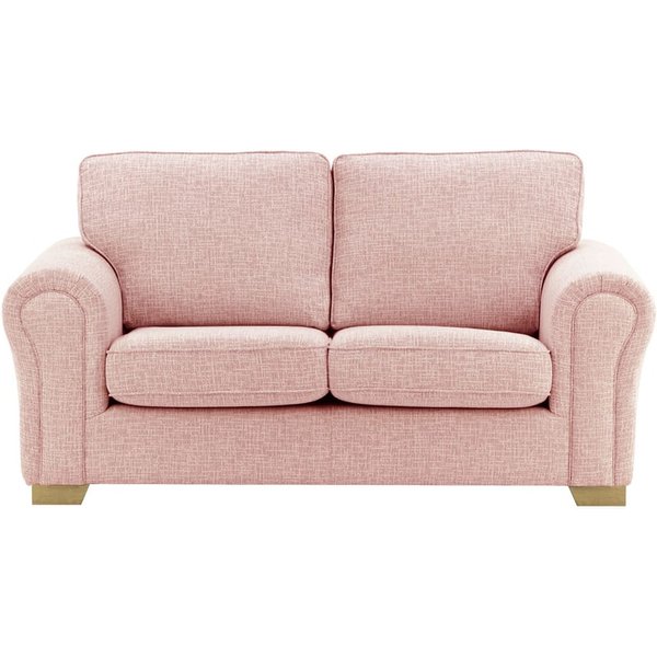 Bonna 2 Seater Sofa, blush pink, Leg colour: wax black