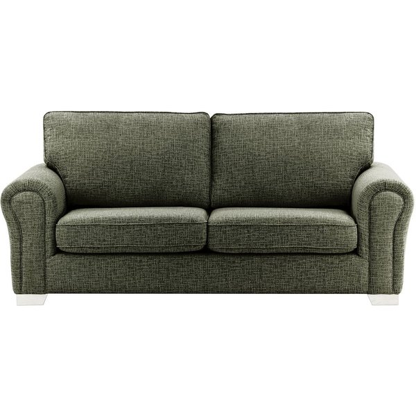 Bonna 3 Seater Sofa, mid grey, Leg colour: white