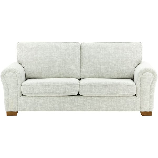 Bonna 3 Seater Sofa, chalk, Leg colour: dark oak