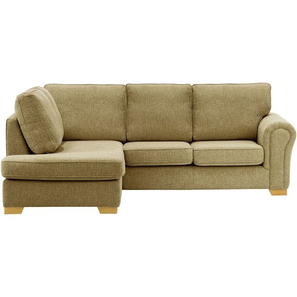 Bonna Left Hand Corner Sofa, brown, Leg colour: like oak