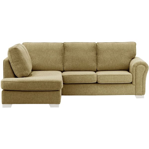 Bonna Left Hand Corner Sofa, brown, Leg colour: white