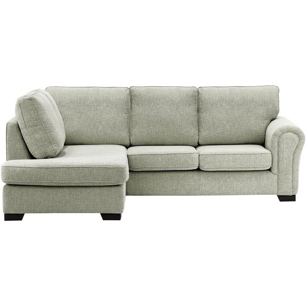 Bonna Left Hand Corner Sofa, blush pink, Leg colour: black