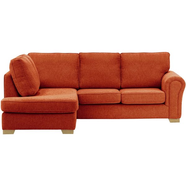 Bonna Left Hand Corner Sofa, burnt orange, Leg colour: wax black