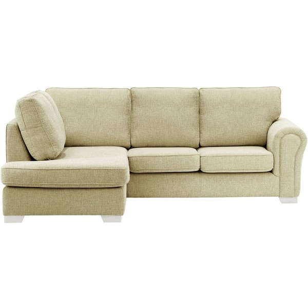 Bonna Left Hand Corner Sofa, taupe, Leg colour: white