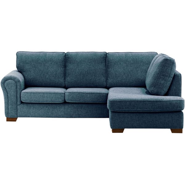 Bonna Right Hand Corner Sofa, teal, Leg colour: dark oak