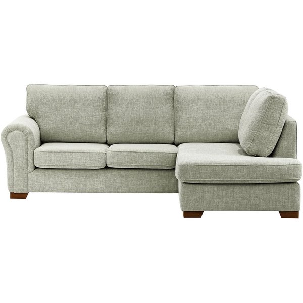 Bonna Right Hand Corner Sofa, grey, Leg colour: dark oak