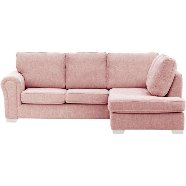 Bonna Right Hand Corner Sofa, blush pink, Leg colour: white