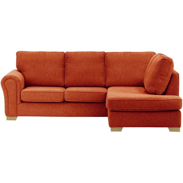Bonna Right Hand Corner Sofa, burnt orange, Leg colour: wax black