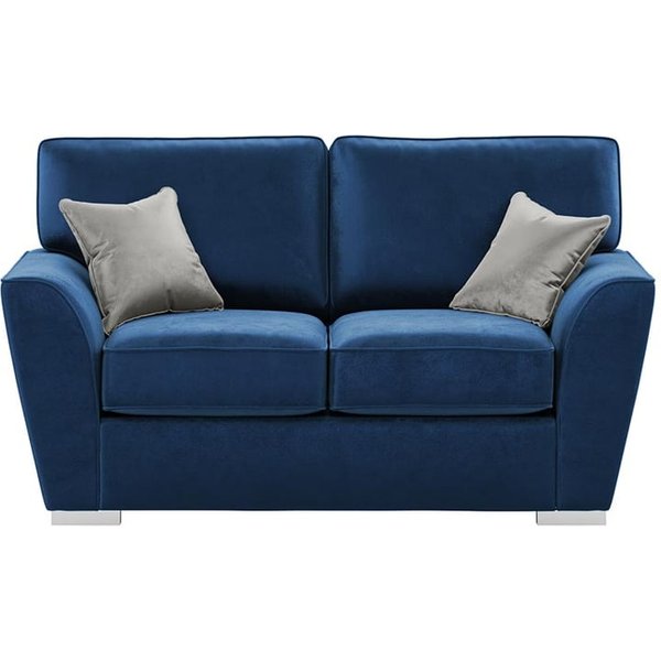 Majestic 2 Seater Sofa with Fitted Back Cushions, blue/silver