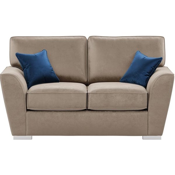 Majestic 2 Seater Sofa with Fitted Back Cushions, mink/blue