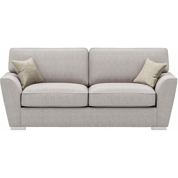 Majestic 3 Seater Sofa with Fitted Back Cushions, cream/mink