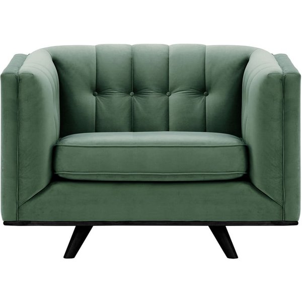 Vicenza Armchair, dirty blue, Leg colour: black