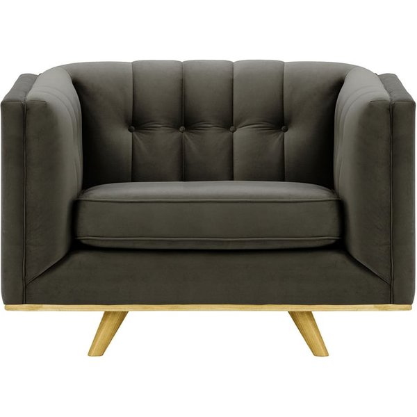 Vicenza Armchair, graphite, Leg colour: like oak