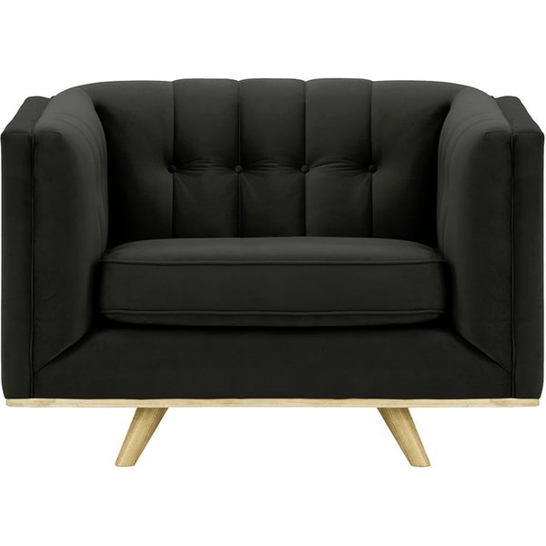 Vicenza Armchair, black, Leg colour: wax black