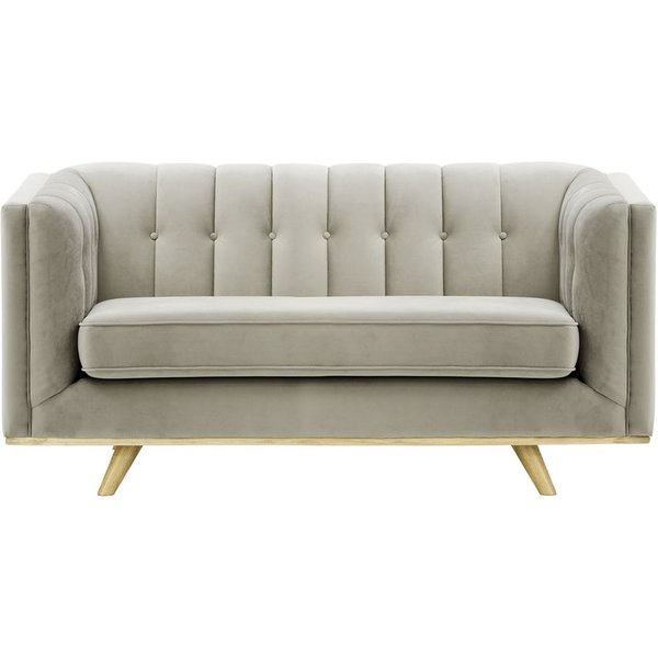 Vicenza 2-Seater Sofa, silver, Leg colour: wax black