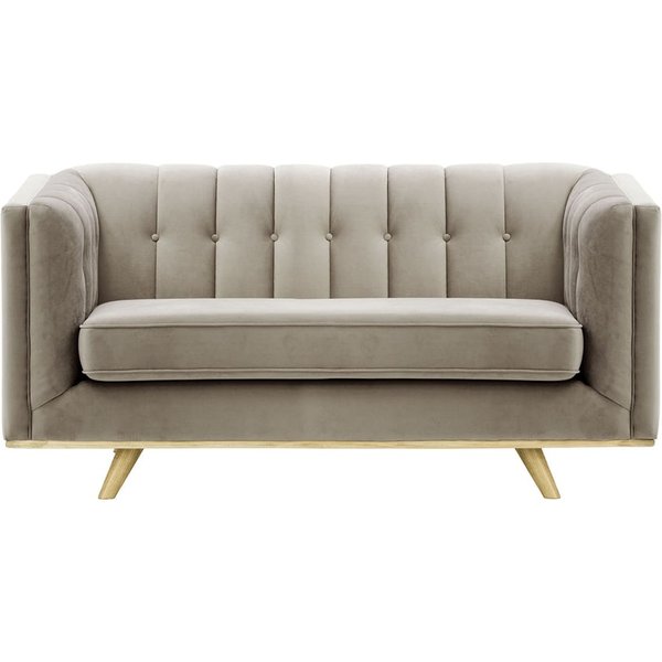Vicenza 2-Seater Sofa, grey, Leg colour: wax black