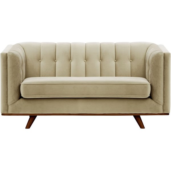 Vicenza 2-Seater Sofa, mink, Leg colour: dark oak