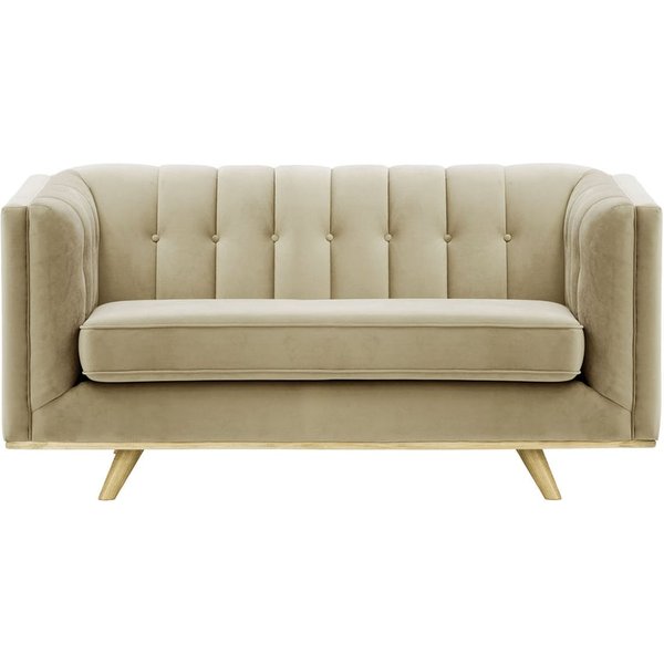 Vicenza 2-Seater Sofa, mink, Leg colour: wax black