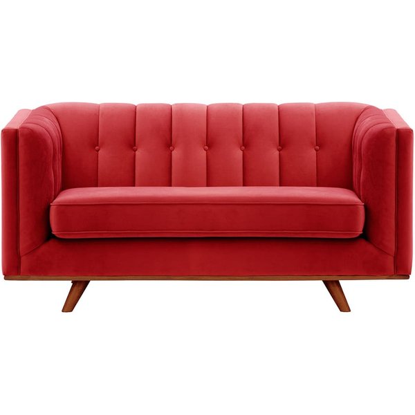 Vicenza 2-Seater Sofa, dark red, Leg colour: aveo