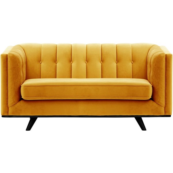 Vicenza 2-Seater Sofa, mustard, Leg colour: black