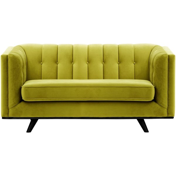 Vicenza 2-Seater Sofa, olive green, Leg colour: black