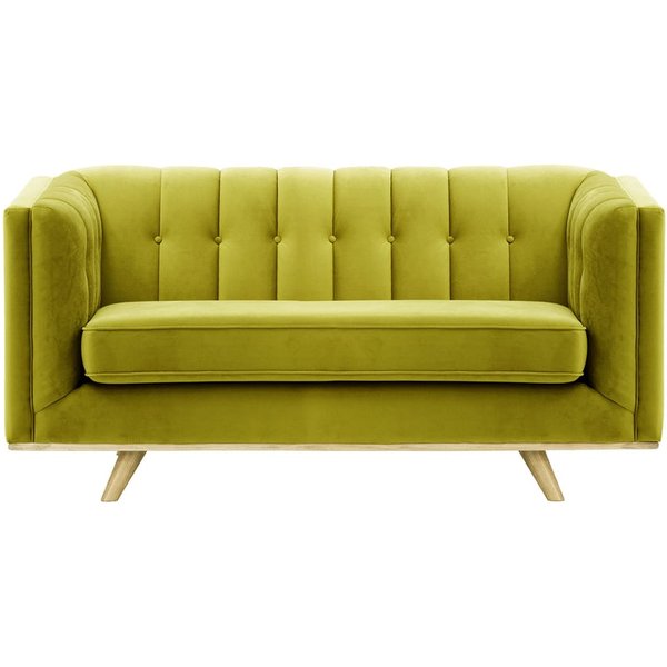 Vicenza 2-Seater Sofa, olive green, Leg colour: wax black