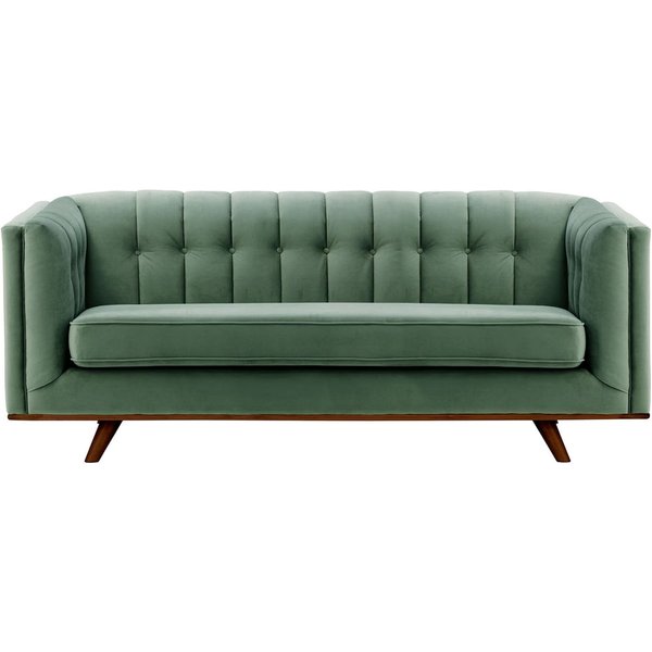 Vicenza 3-Seater Sofa, dirty blue, Leg colour: dark oak
