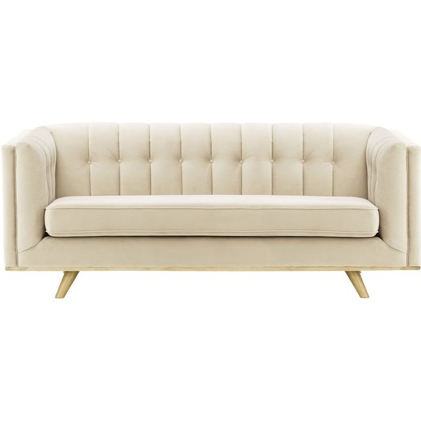 Vicenza 3-Seater Sofa, light beige, Leg colour: wax black