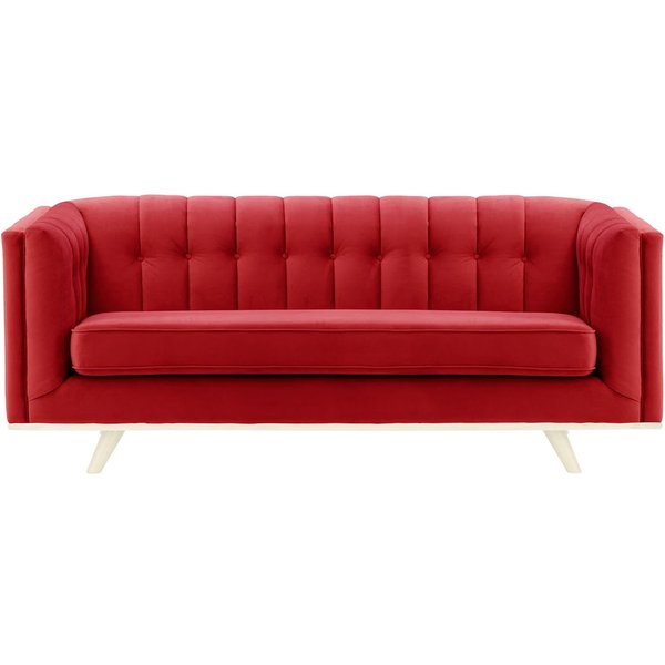 Vicenza 3-Seater Sofa, dark red, Leg colour: white