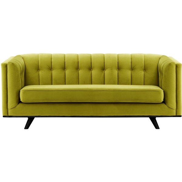 Vicenza 3-Seater Sofa, olive green, Leg colour: black