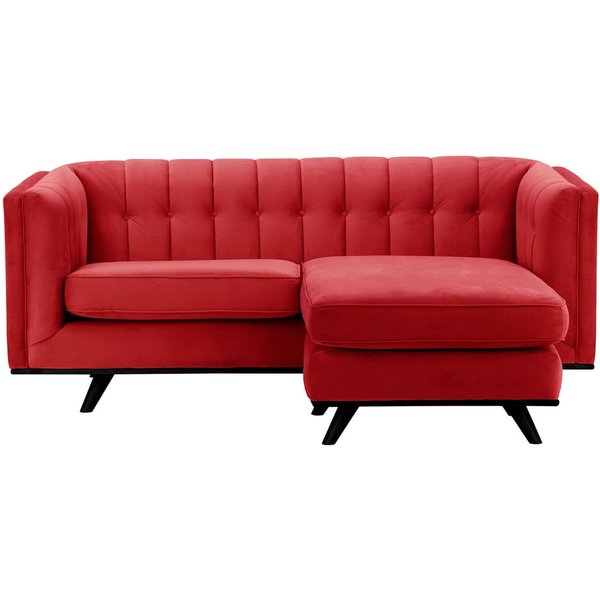 Vicenza Universal Corner Sofa, dark red, Leg colour: black