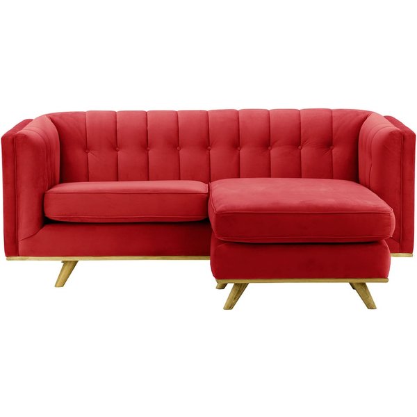 Vicenza Universal Corner Sofa, dark red, Leg colour: like oak