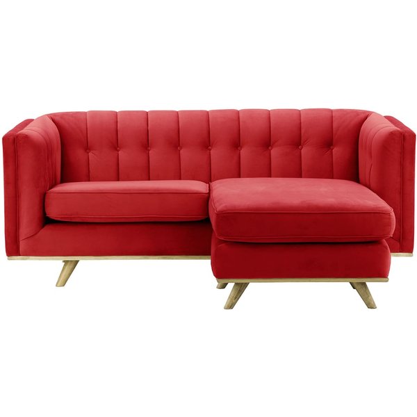 Vicenza Universal Corner Sofa, dark red, Leg colour: wax black