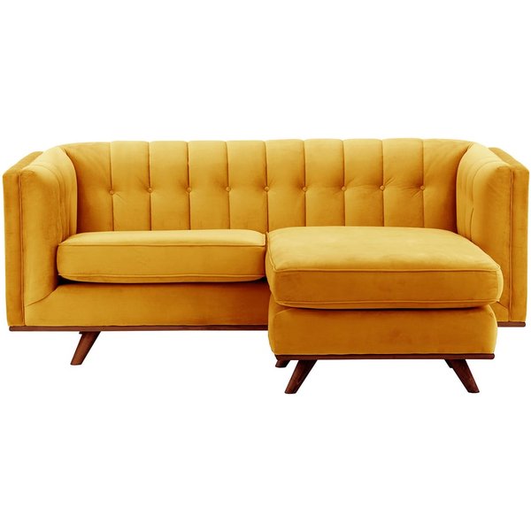 Vicenza Universal Corner Sofa, mustard, Leg colour: aveo