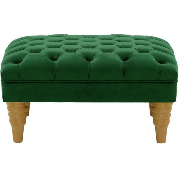 Chester Max Footstool, dark green, Leg colour: like oak