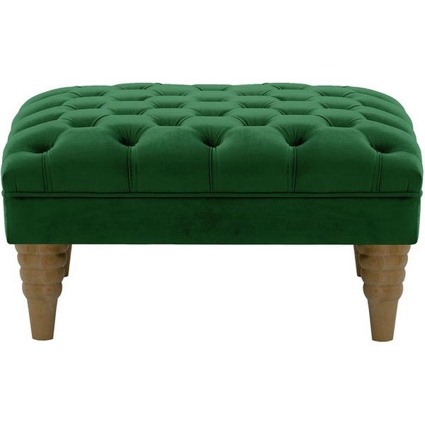 Chester Max Footstool, dark green, Leg colour: wax black