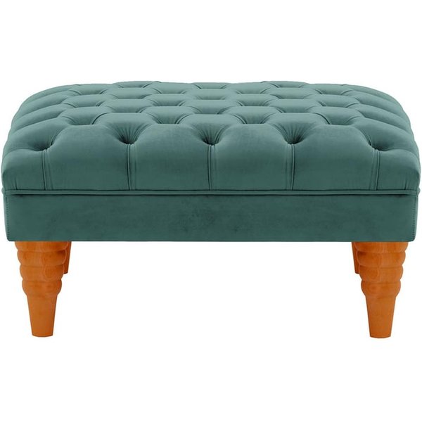 Chester Max Footstool, dirty blue, Leg colour: aveo