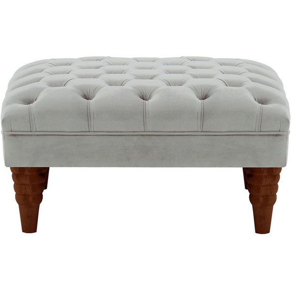 Chester Max Footstool, silver, Leg colour: dark oak